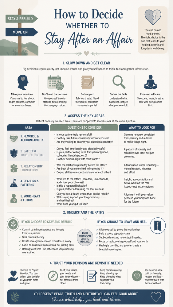 How to decide whether to stay after an affair