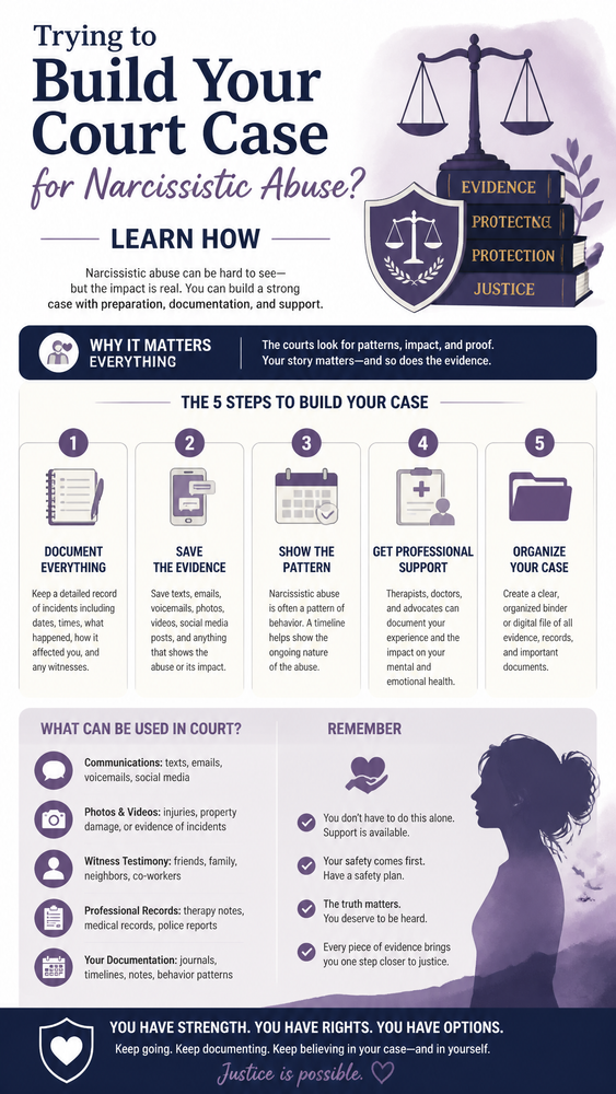 Trying to build your court case for narcissistic abuse learn how